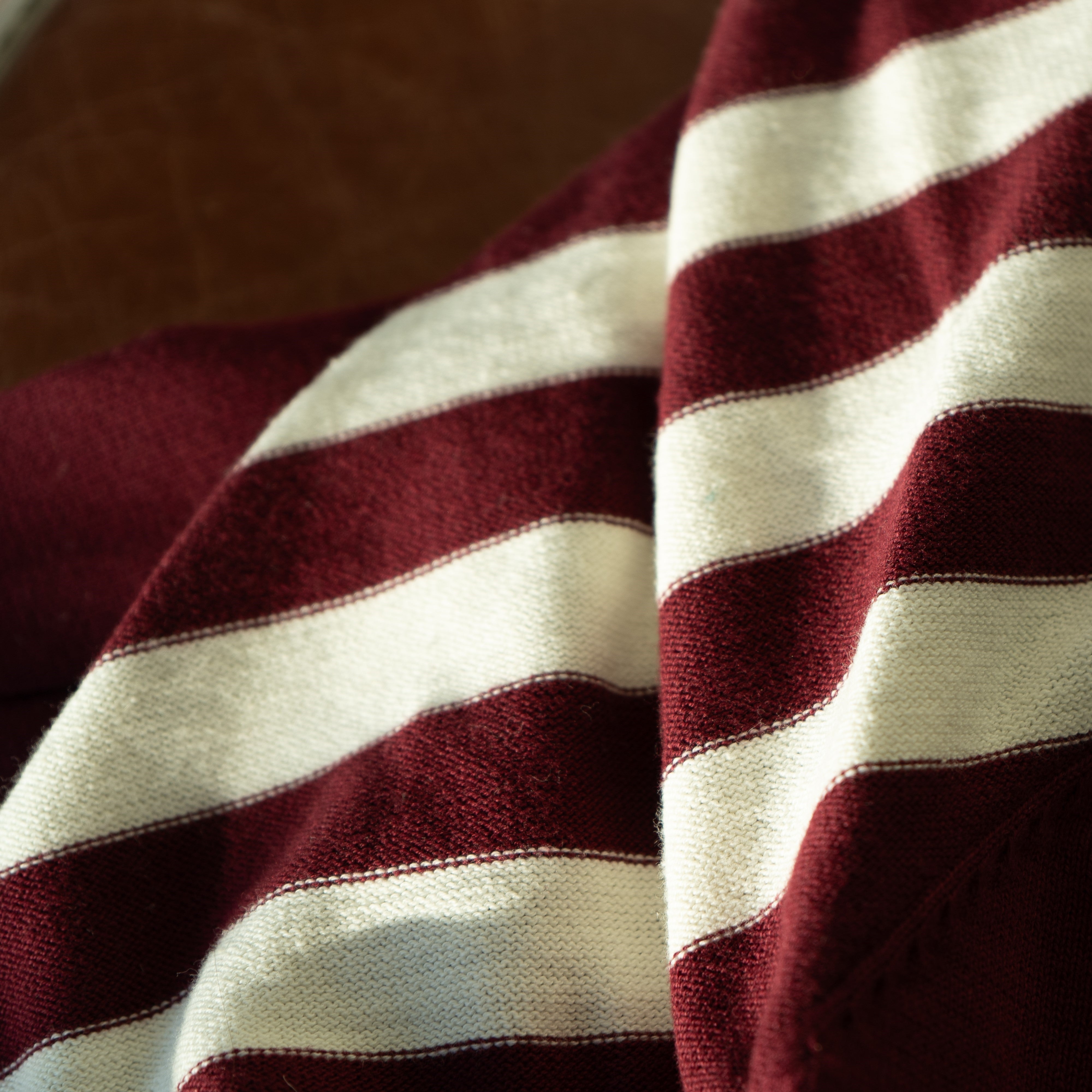 Men's Vintage Stripe Polo Cardigan - Burgundy / Cream Stripe