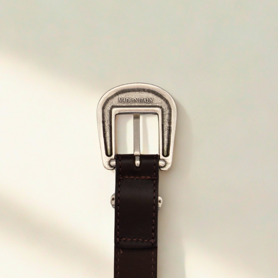 Western Belt - Dark Brown Leather