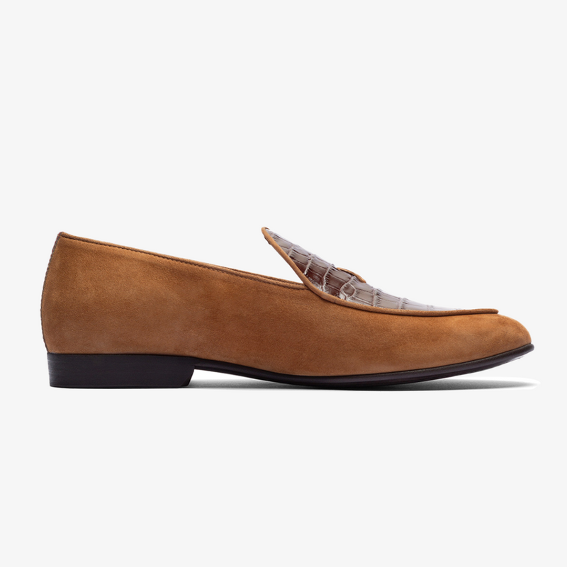 Men's Cognac Croc Milano Loafer