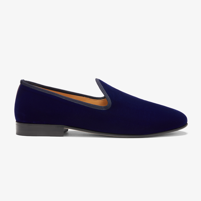 Men's Navy Velvet Slipper II