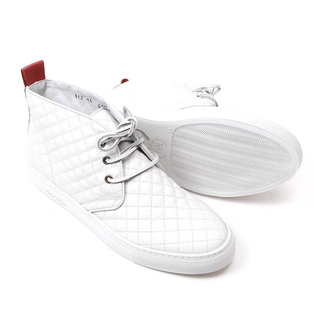 Men's White Quilted Chukka Sneaker
