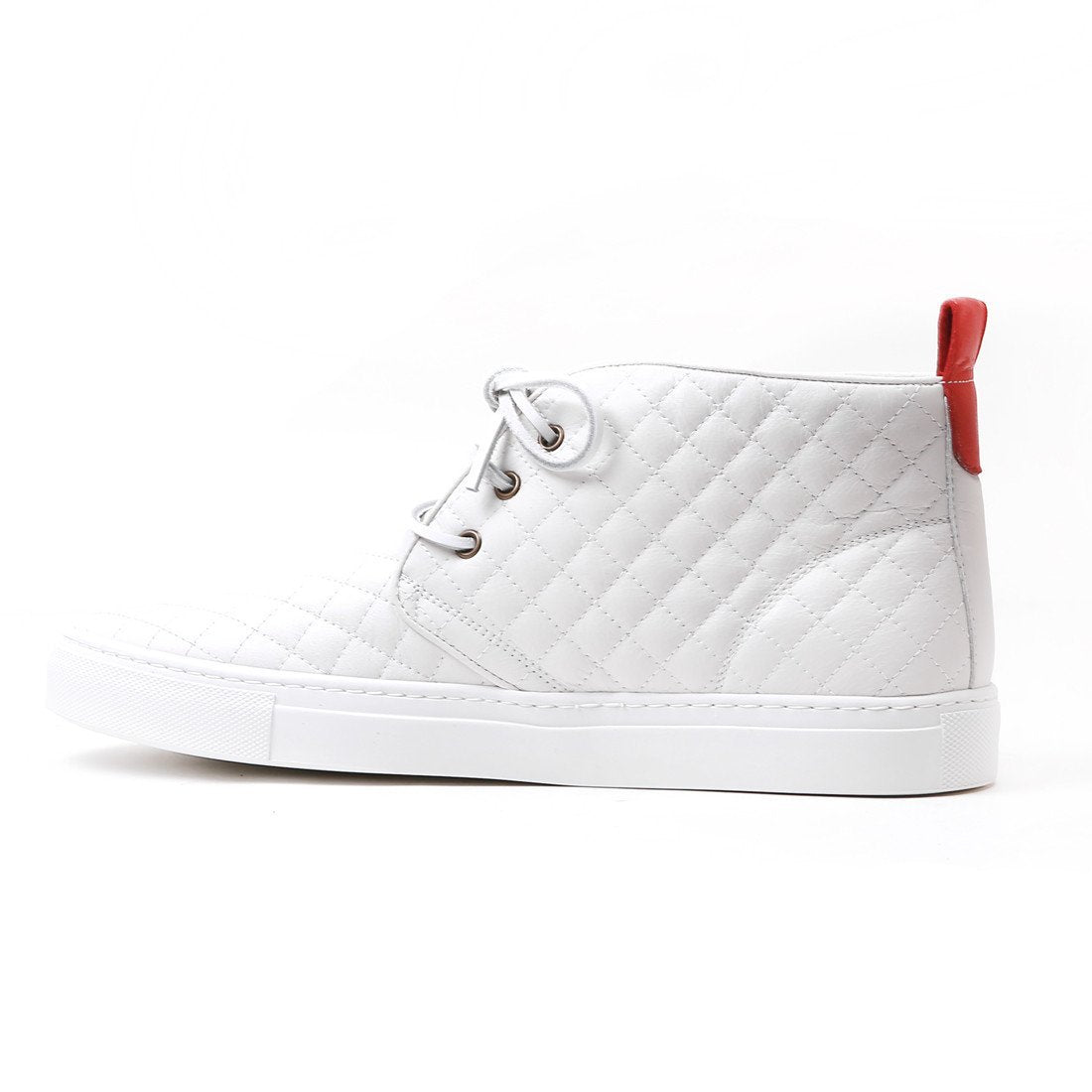 Men's White Quilted Chukka Sneaker