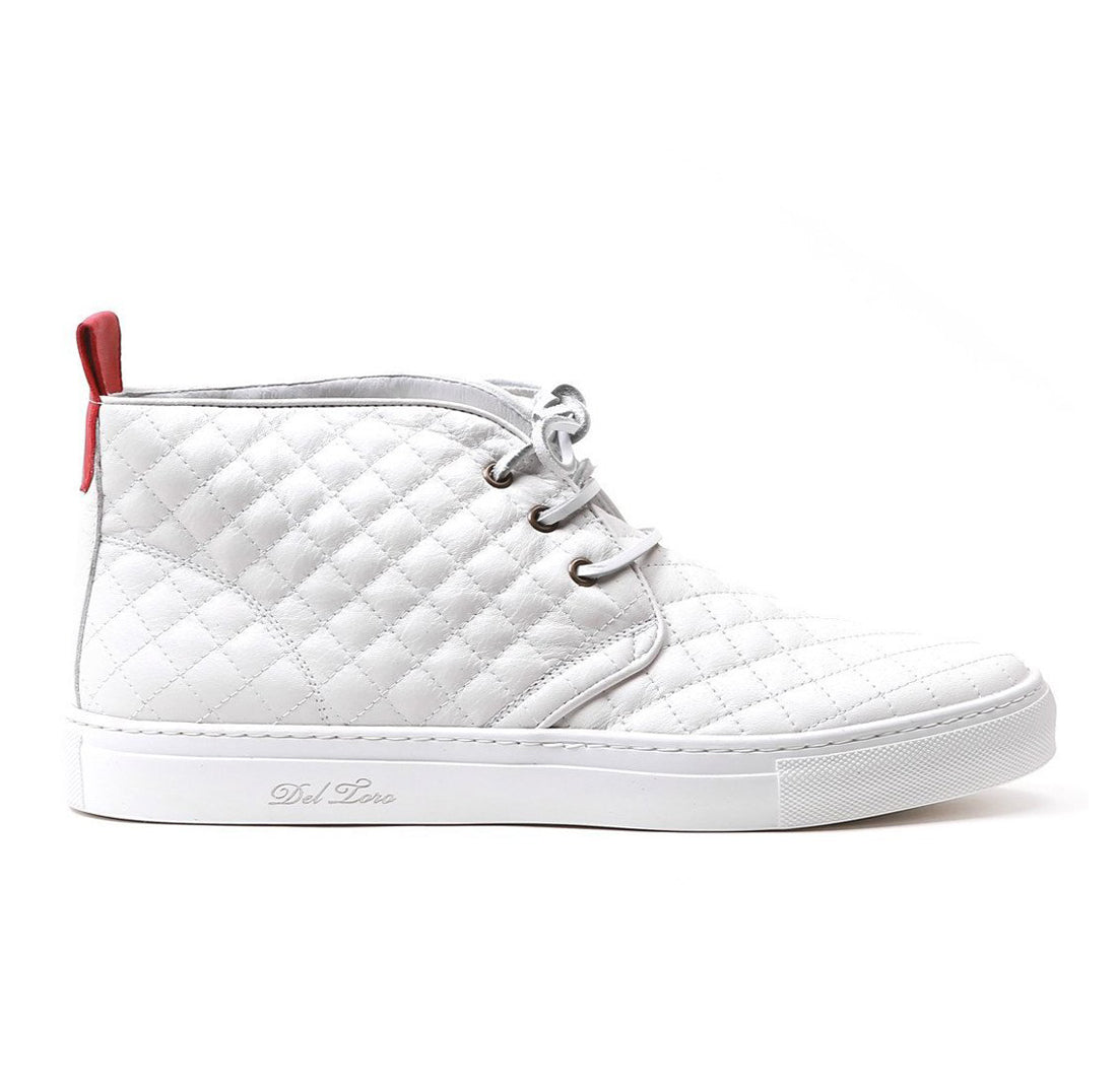 Men's White Quilted Chukka Sneaker